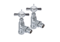 Tucker French 15mm Traditional Crosstop Radiator Valves Angled (Pair) INST-AL034LC