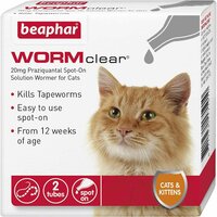Beaphar WORMclear&reg; Worming Spot-On for Cats 2 pipettes x 1