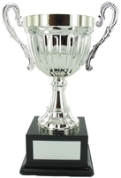 32cm Silver Chrome Cup on Black Base | TC76