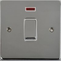 Schneider Ultimate Low Profile 20Amp Double Pole switch with flex outlet Polsihed Chrome with Whiet Insert | LV0701.0232