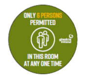 Circular "Maximum 6 Persons" Vinyls x6 Types.