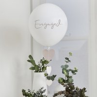 Engaged 18" Latex Balloon & Trailing Heart Tail