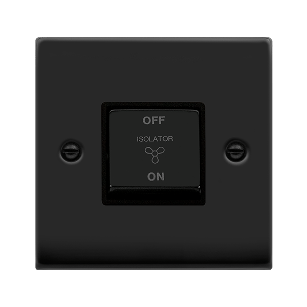 Click Deco 3 Pole Fan Isolator Matt Black Black Insert VPMB520BK