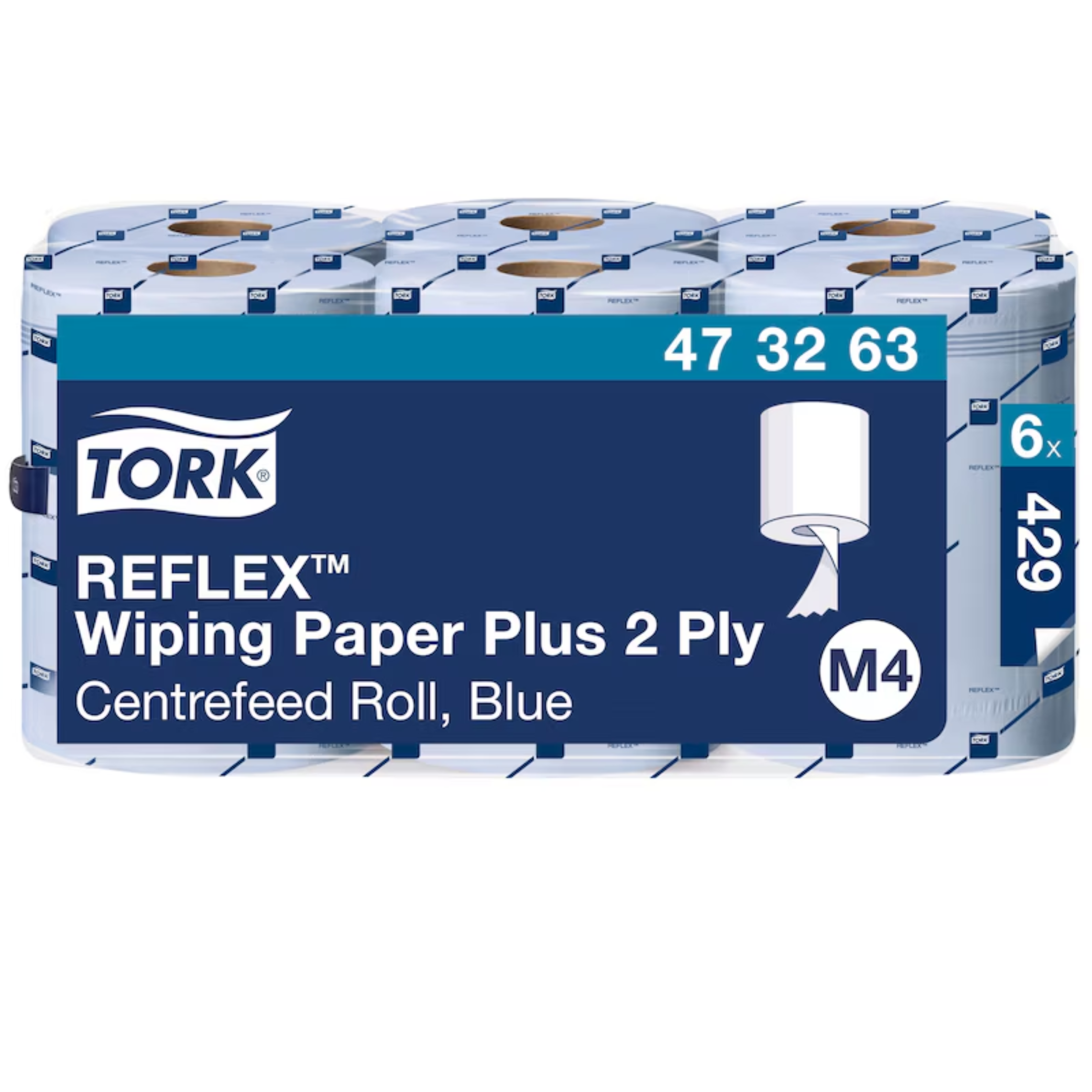 Tork Reflex&trade; Wiping Paper Towel Plus Blue M4, 2 Ply, Case