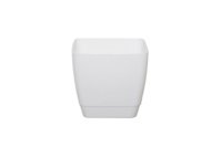WHITEFURZE INDOOR POT SQUARE 18CM WHITE