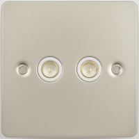 Socket Ultimate 2 Gang Coaxial Pearl Nickel