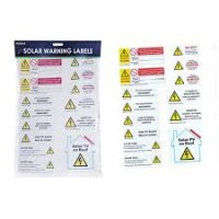 Generic Solar Warning Label Sheet Pack of 5