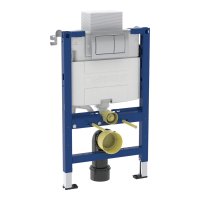 Geberit Alpha 82cmH Frame & Cistern, plus Alpha01 Square Flush Plate 458.034.21.2