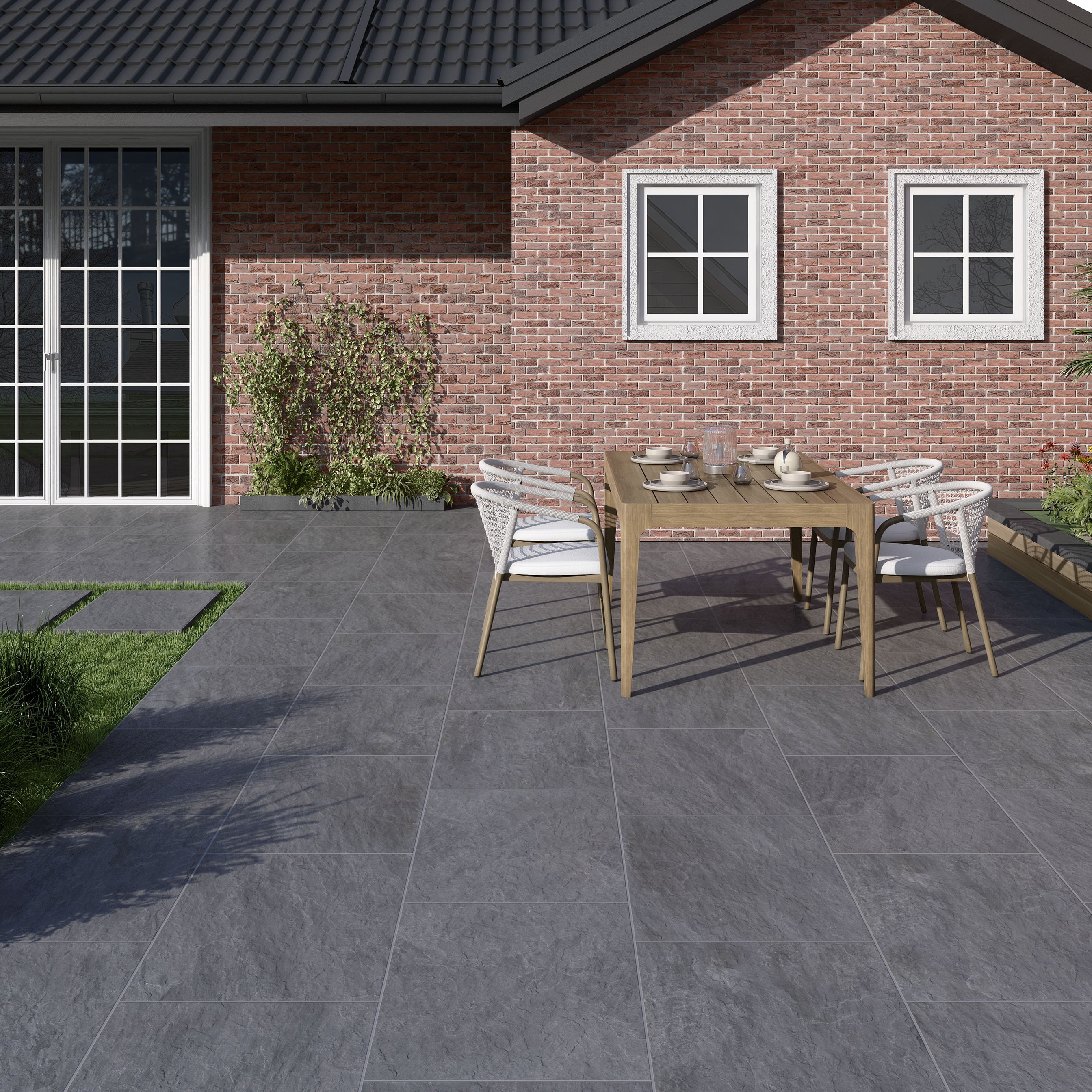 Tippers Porcelain Paving Moonstone Anthracite 900mm x 600mm x 20mm