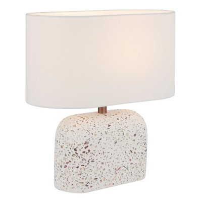 Telbix Reano Oval Table Lamp White Terrazzo