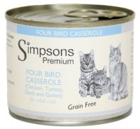 Simpsons Premium Adult Cat Can - Four Bird Casserole 200g x 6