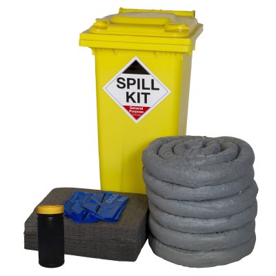 Entretien - Kit Confinement & Absorption, Poubelle Roulante, 120 litres