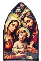 Metal Plaque with Light/Holy Family   (49003)