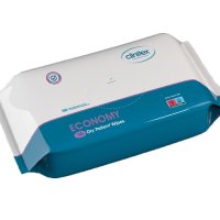 Economy dry body wipes come in packets with 100 wipes