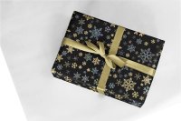 50CM X 100M BLACK/GOLD WHITE SNOWFLAKE S