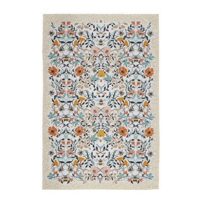 Bee Bloom Cotton Tea Towel in Multicolour
