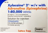 Dentsply Sirona Xylocaine 2% with Adrenaline - 2.2ml (ROI) 50pk - DMI Dental Consumables Ireland - Next Day Delivery