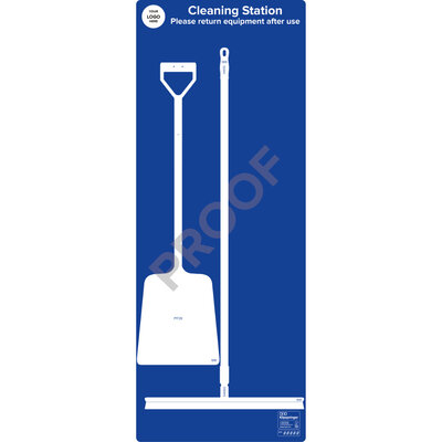Cleaning Station with Shovel and Squeegee