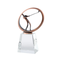 20cm Bronze Metal & Glass Golf Award