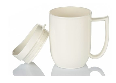 ivory dining mug with lid