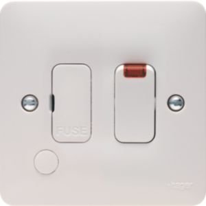 Hager Sollysta 13A Switched Spur C/w Flex Outlet + Neon White WMSSU83FON