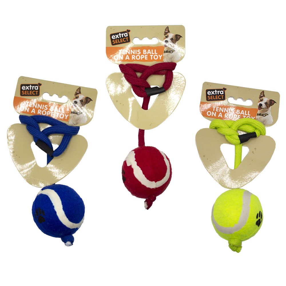 Extra Select EST16 Tennis Ball on Rope Dog Toy 1x6
