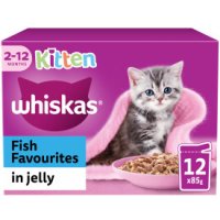 Whiskas Kitten Pouch Fish Favourites Jelly 85g 12pk x 4