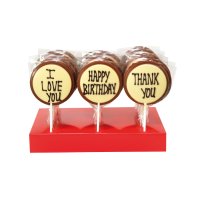 Milk chocolate message lollies - TY - HB - I Love You - 24x65g
