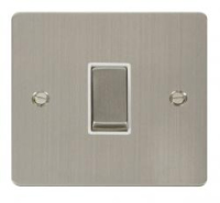 1 GANG 2W SWITCH FLAT SCREWED STAINLESS STEEL WHI INSERT