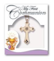 Necklet/Metal Cross - Crystal Stone   (C6508/CRYSTAL)