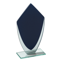 16.5cm 4mm Glass Plaque (Blue/Mirror)