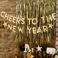 Gold 'Cheers to the New Year' Card Banner x2 2m