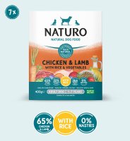 Naturo Adult Dog Tray Chicken & Lamb with Rice & Veg 400g x 7