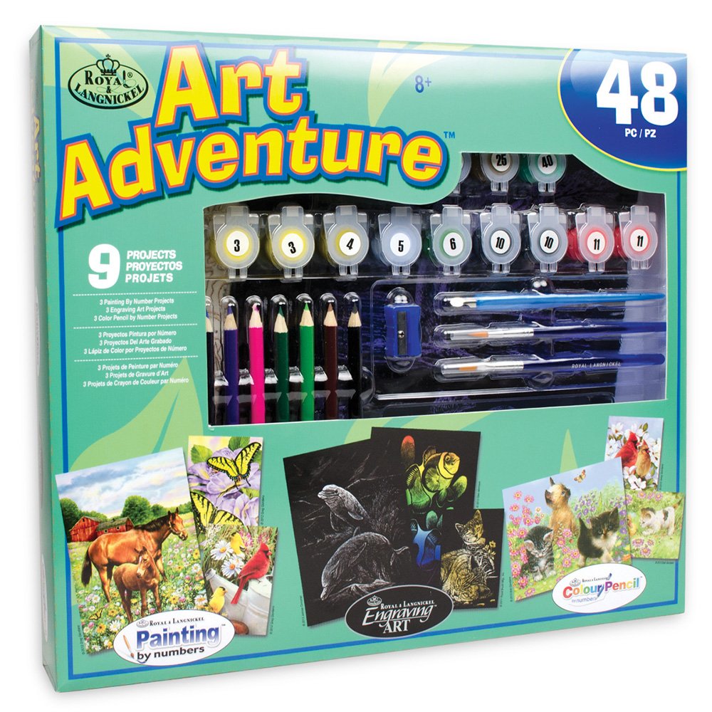 Royal And Langnickel Art Adventure 48pc Colour By Number Pencil and Paint Kit