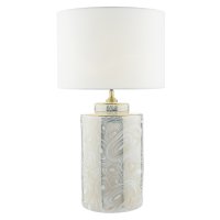 DAR AYESHA TABLE LAMP BASE ONLY, WHITE AND GOLD