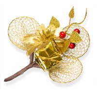Christmas Spray Gold Racket/Parcel/Berries - Pack of 6