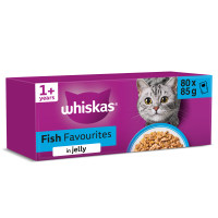 Whiskas Adult Cat Fish Selection in Jelly Pouches 80x85gm FD26C