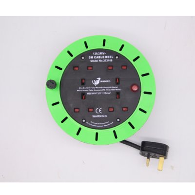 Rugged 5 Meter 4 Gang Cable Reel 240V - Green | 272108 1