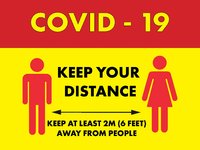 Keep your distance Hanging Sign 600 x 450mm