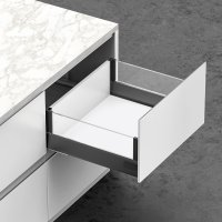 Inbox 167mm x 450mm Drawer System Iron Grey with Frosted Glass (Height Including Runner 181mm)