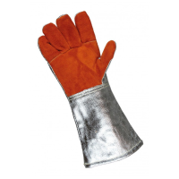 EDC High Temperature Resistant Leather Gloves with Aluminised Back and Palm/Thumb Reinforcement