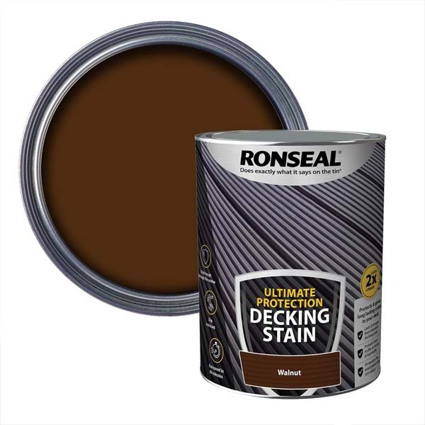 Ronseal Ultimate Protection Deck Stain Walnut 5L & Swatch