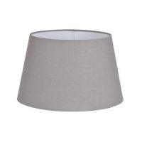 GREY COTTON DRUM SHADE  H185, TOP 230MM, BOTTOM 300MM