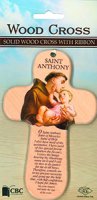 Solid Wood Cross 6 inch/St.Anthony   (12530)