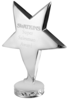 10cm Metal Standing Star (Silver)