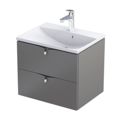 Serra 60cm 2 Drawer Vanity Unit - Warm Grey