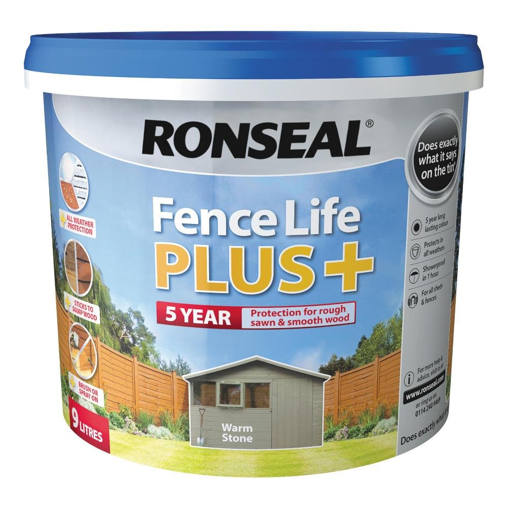 Ronseal Fence Life Plus Warm Stone 5L Topline Bolands Home, Garden