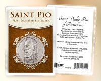 Metal Pocket Token/Leaflet/Saint Pio   (16315)