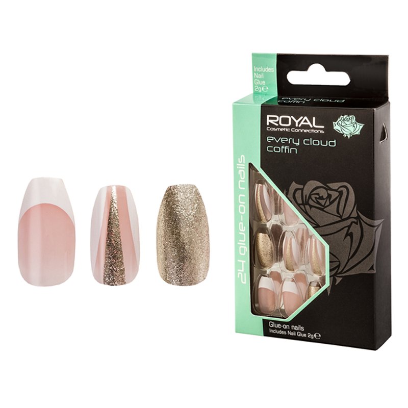 Royal Cosmetics 24 Coffin Nail Tips And 2g Glue Every Cloud