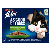 Felix Cat Pouch As Good As It Looks In Jelly Vegetable Selection 4x12x85g